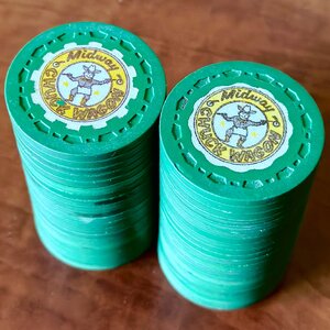 Midway Chuck Wagon - Good for 1 Dinner - COG and HUB inlay Green TRKs (2 Barrels)