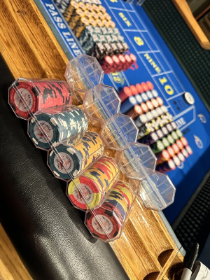 Sturdy Acrylic Chip Racks with covers, Stackable to the moon. 40 & 43mm